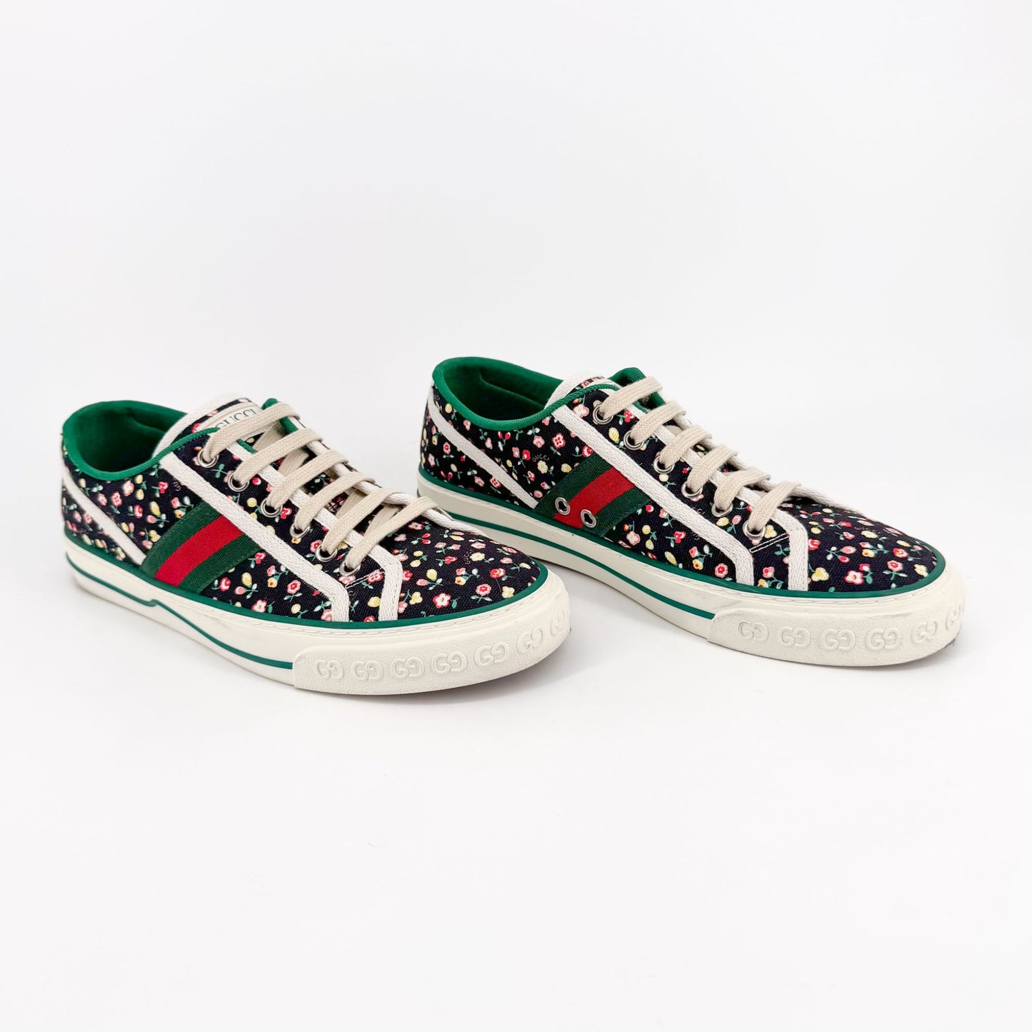Gucci x Liberty of London 1977 Tennis Sneakers in Black Floral Canvas – Size 40