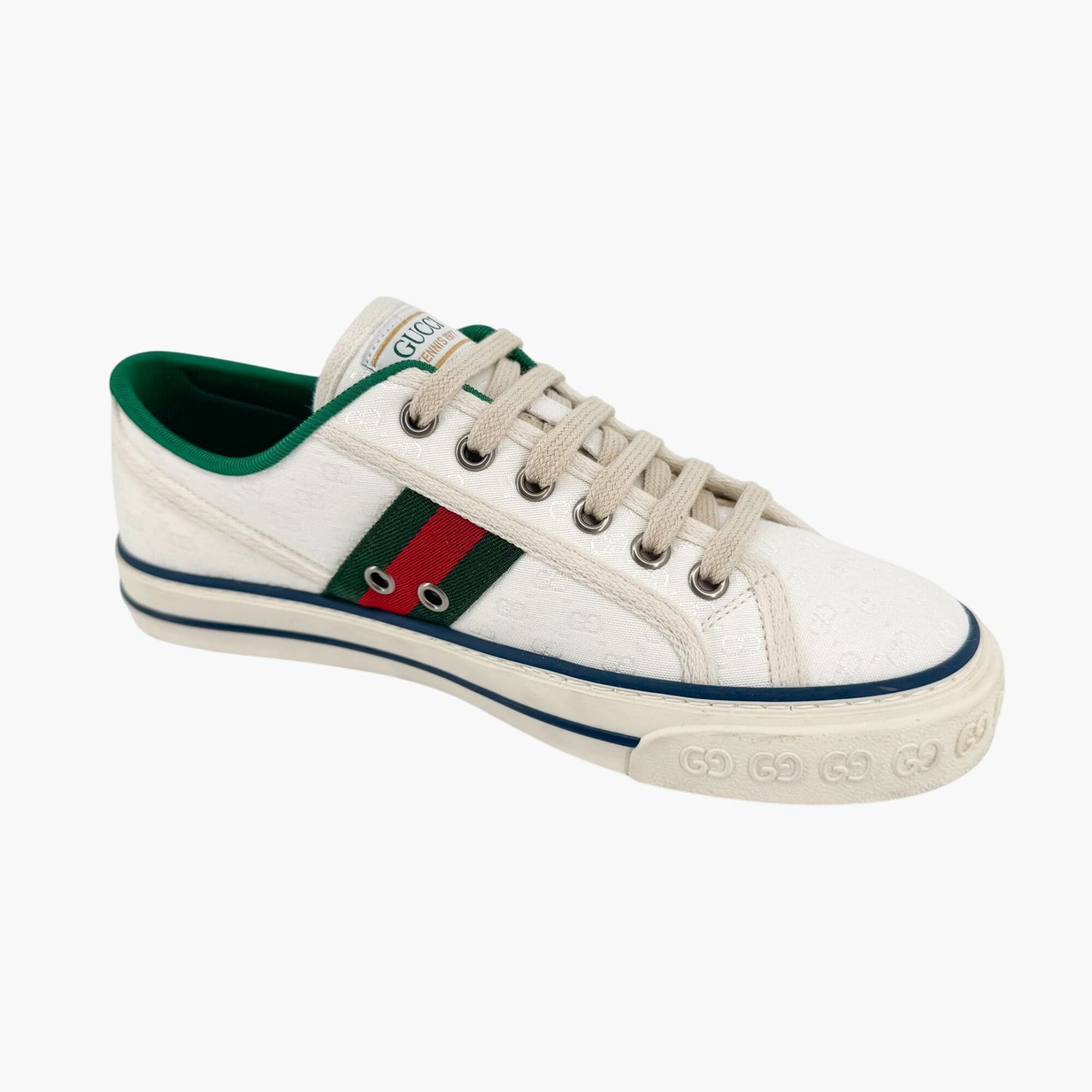 Gucci Tennis 1977 White GG Canvas Sneakers Size 37