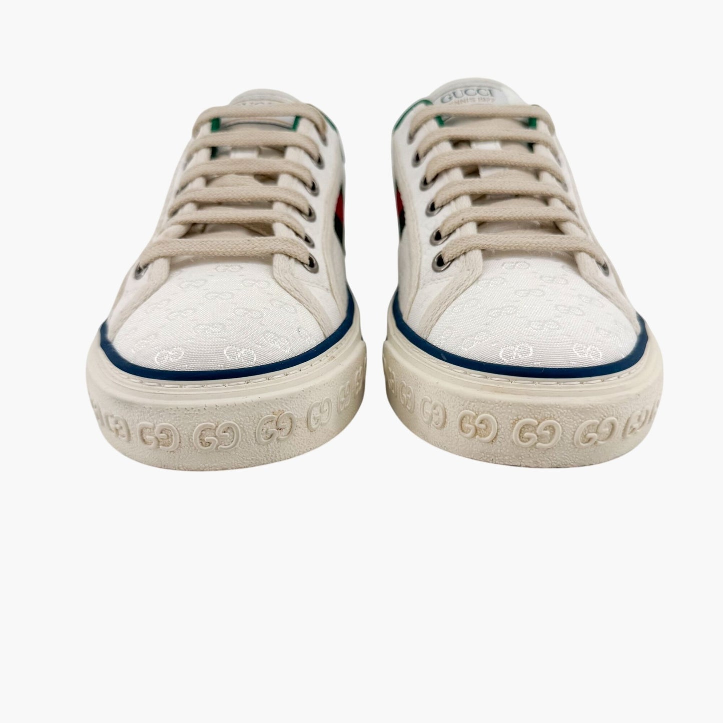 Gucci Tennis 1977 White GG Canvas Sneakers Size 37