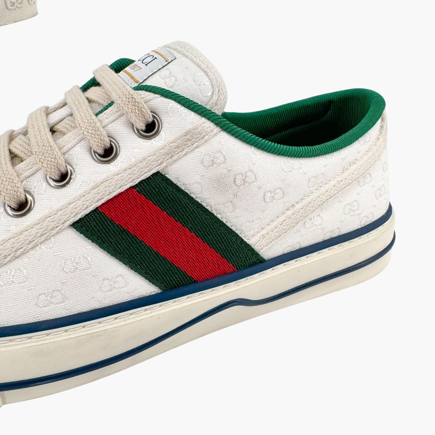 Gucci Tennis 1977 White GG Canvas Sneakers Size 37