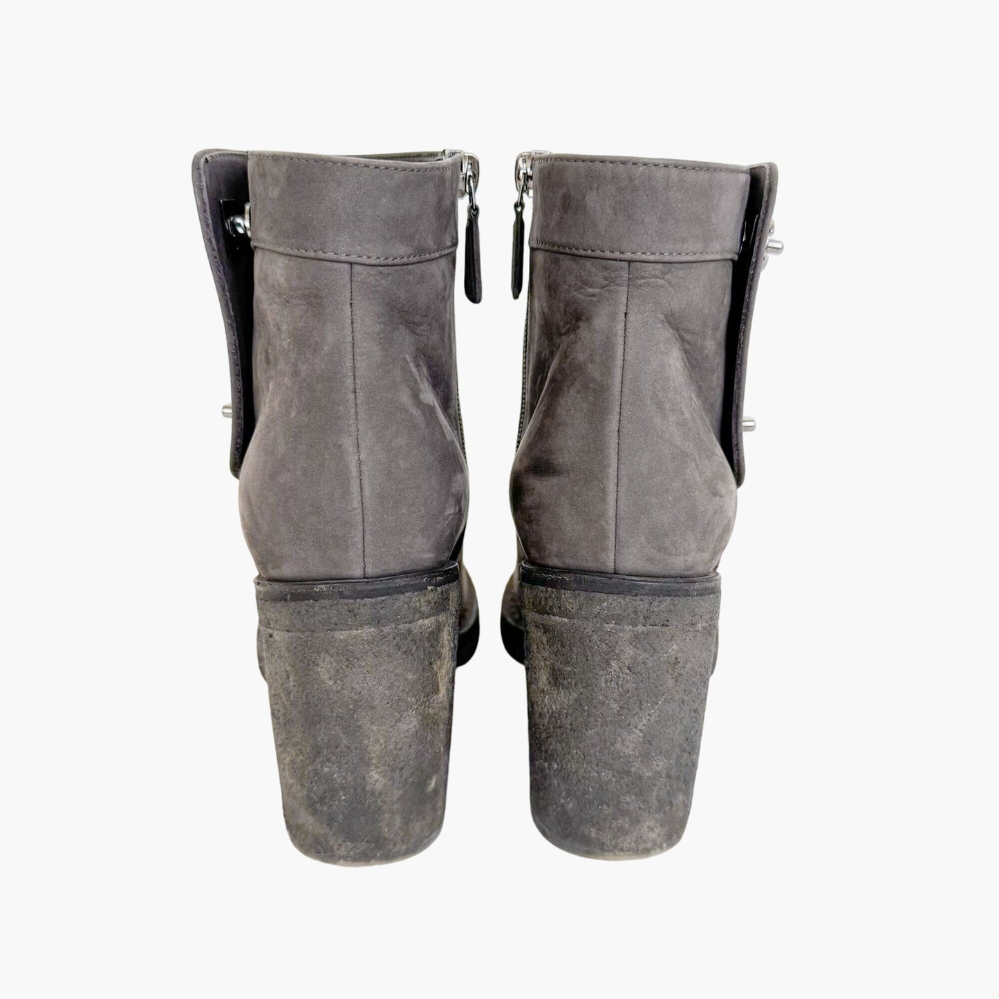 Chanel CC Turnlock Ankle Boots in Grey Suede Size 38
