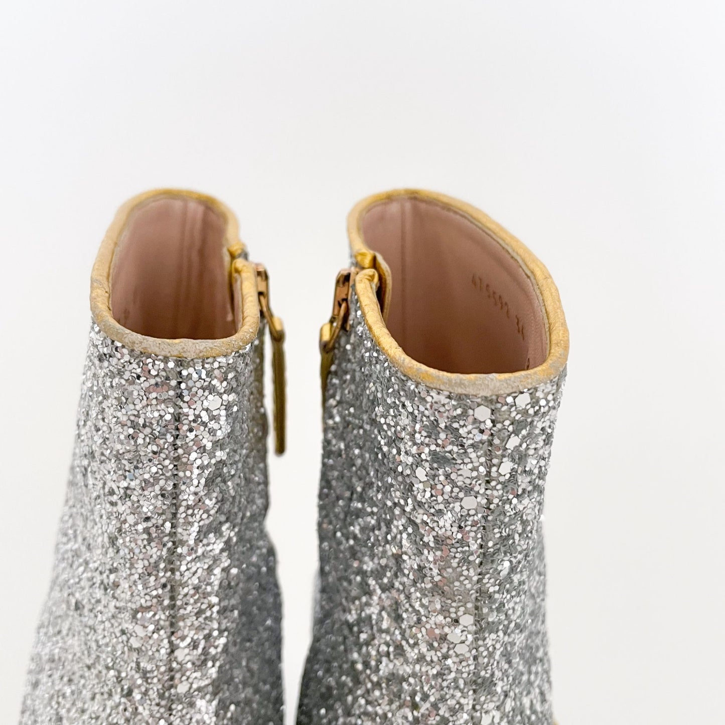 Gucci Soko Platform Ankle Boots in Silver Glitter Size 36
