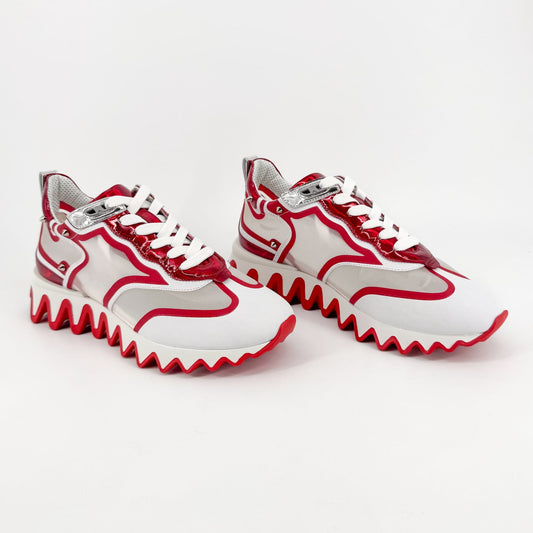 Christian Louboutin Sharkina White Red Mesh Sneakers – Size 39