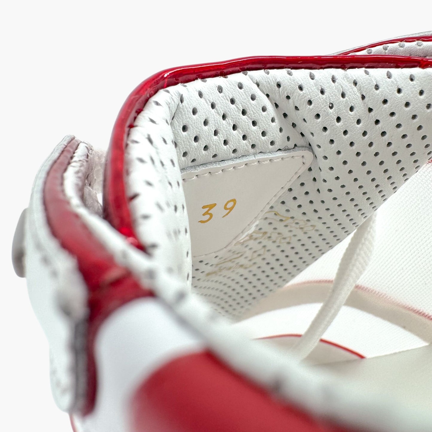 Christian Louboutin Sharkina White Red Mesh Sneakers – Size 39