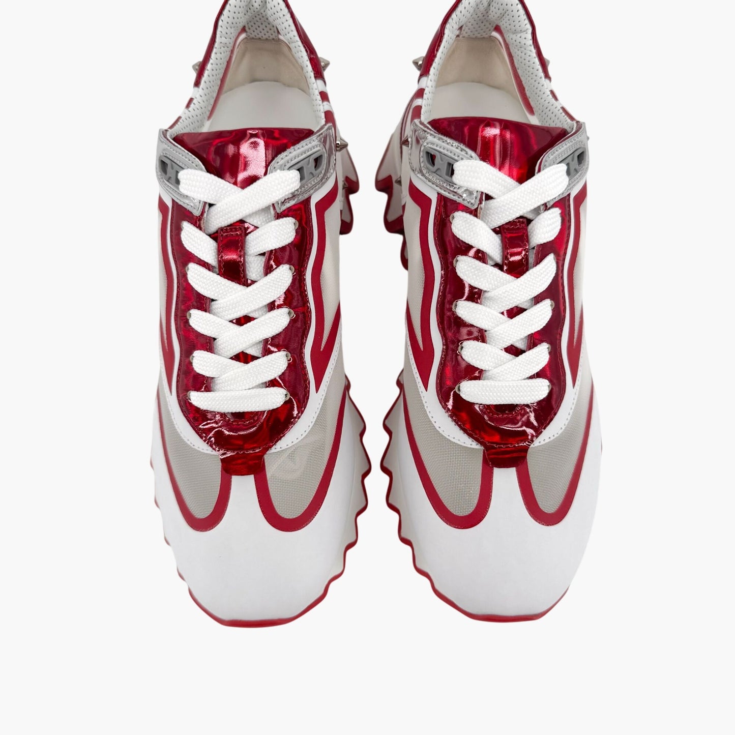 Christian Louboutin Sharkina White Red Mesh Sneakers – Size 39