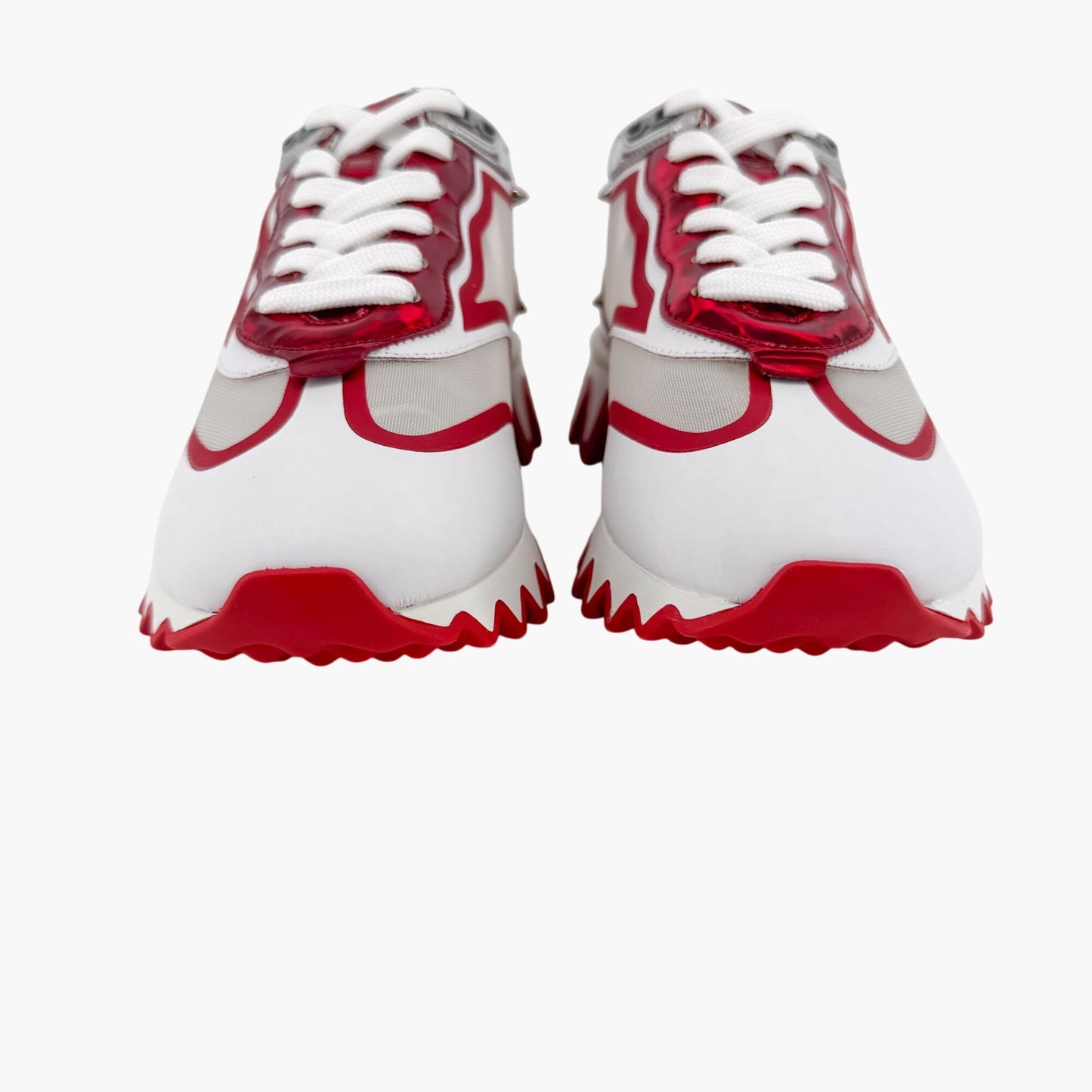Christian Louboutin Sharkina White Red Mesh Sneakers – Size 39