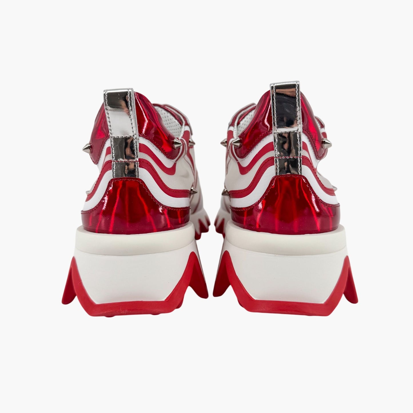 Christian Louboutin Sharkina White Red Mesh Sneakers – Size 39