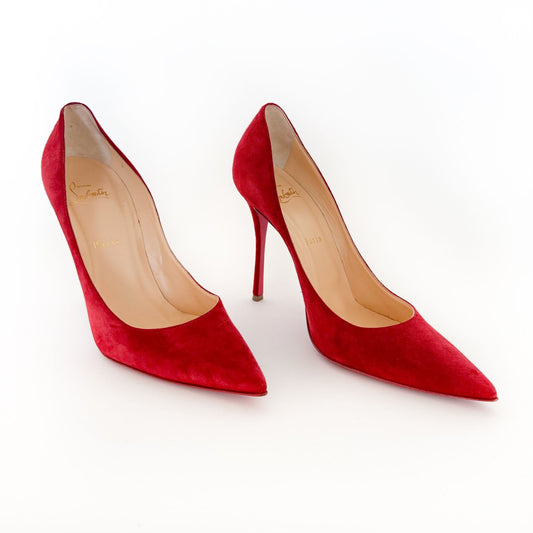 Christian Louboutin Decoltish 120 Pumps in Red Suede Size 41