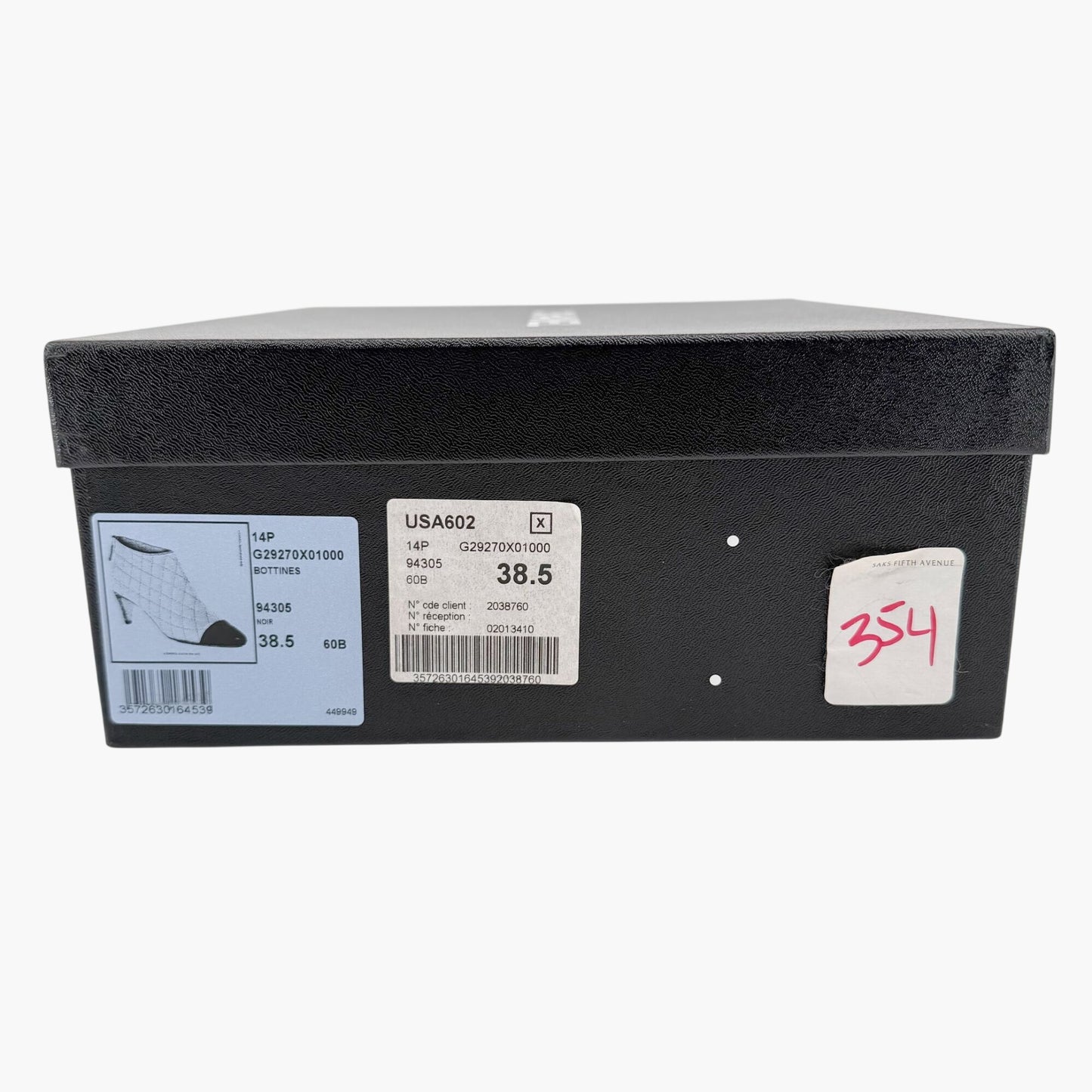 Chanel Quilted Cap Toe Ankle Boots Black Size 38.5