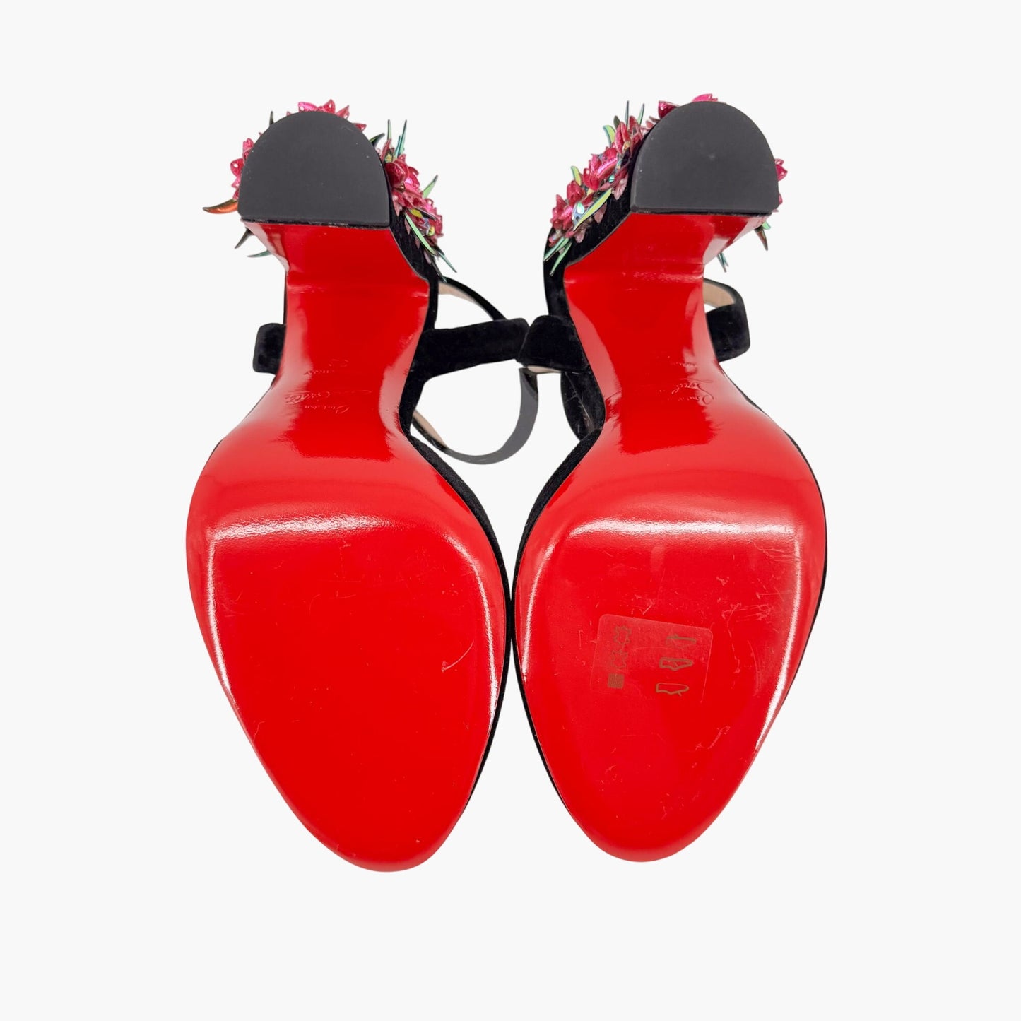 Christian Louboutin Madonaflor 100 Embellished Velvet Pumps – Size 38