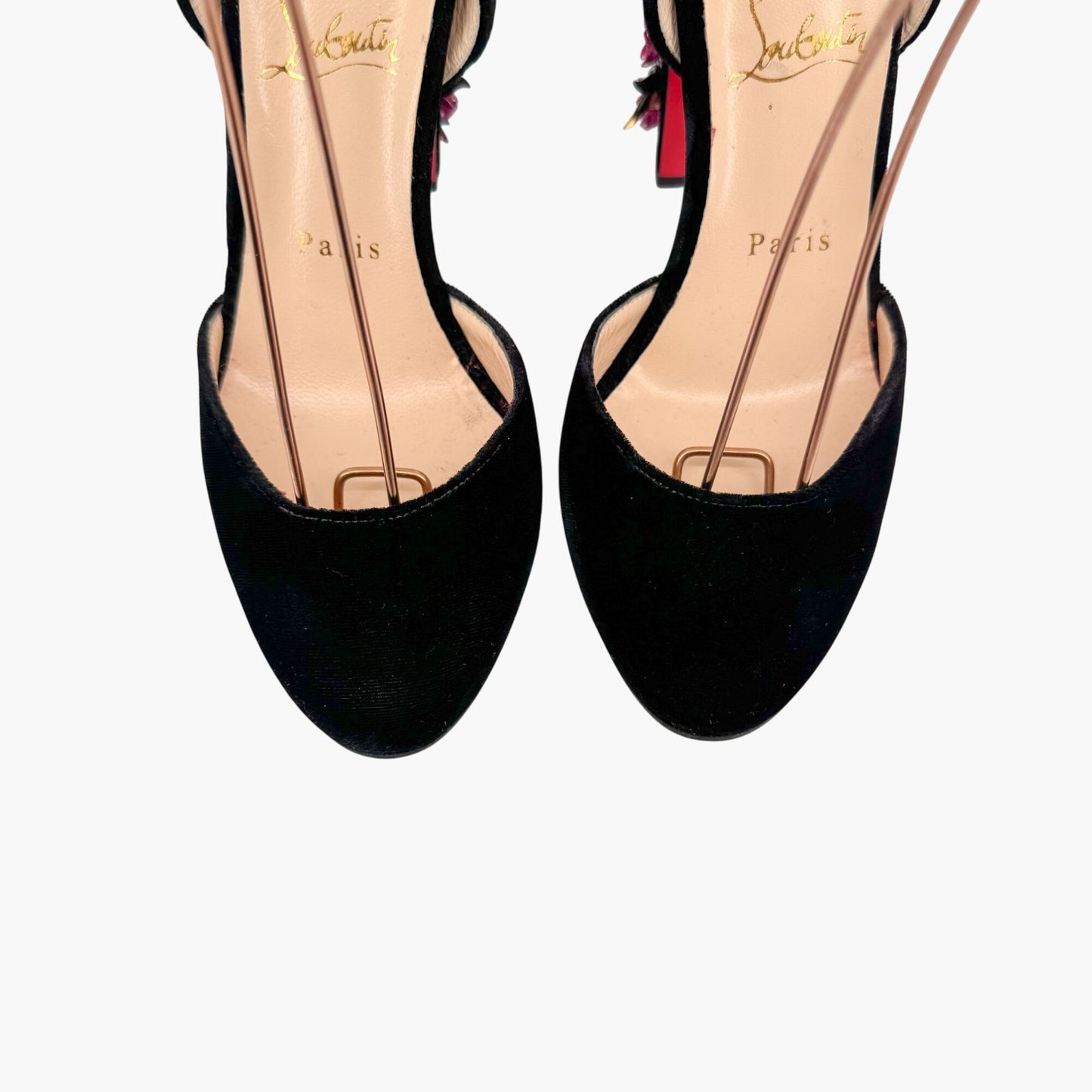 Christian Louboutin Madonaflor 100 Embellished Velvet Pumps – Size 38