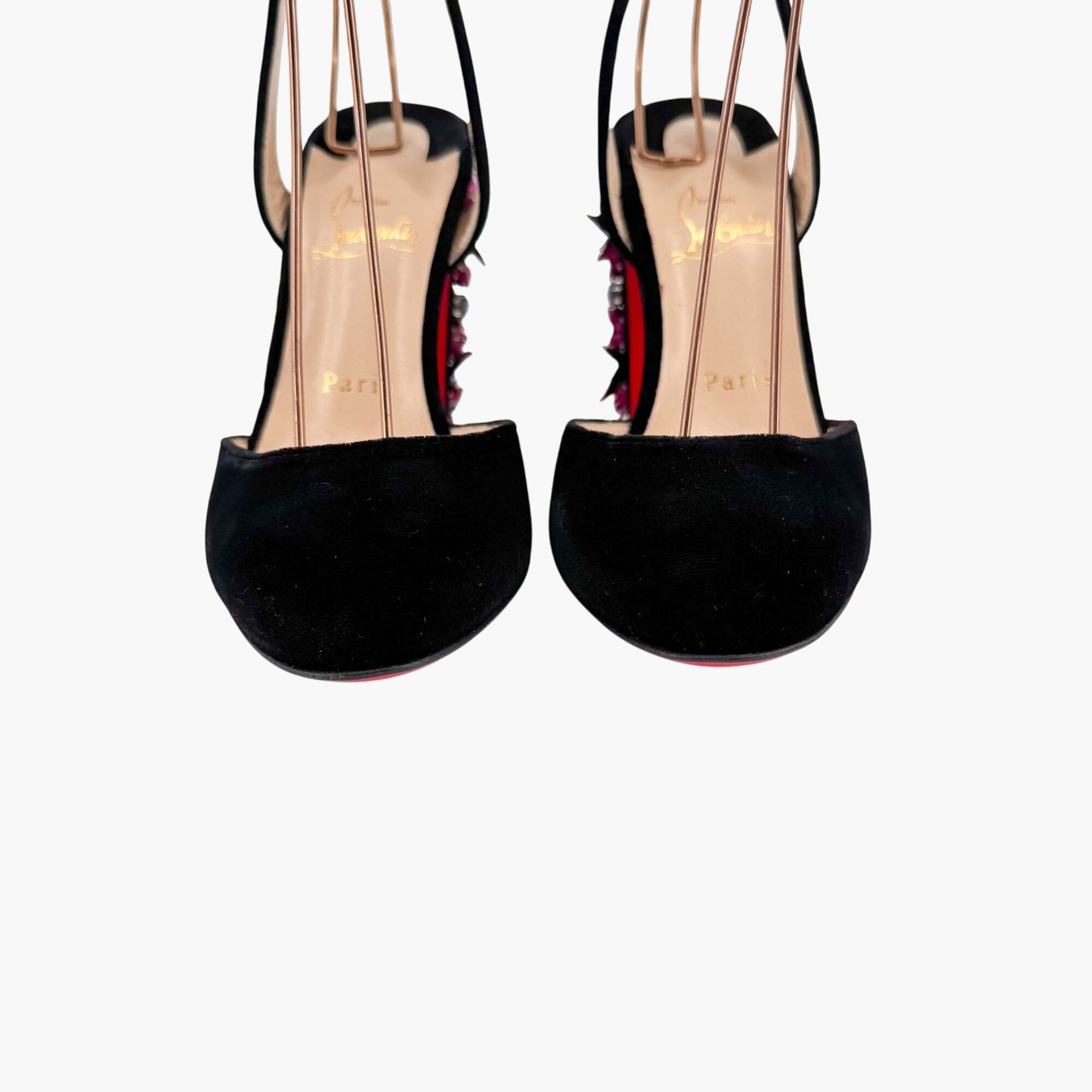 Christian Louboutin Madonaflor 100 Embellished Velvet Pumps – Size 38