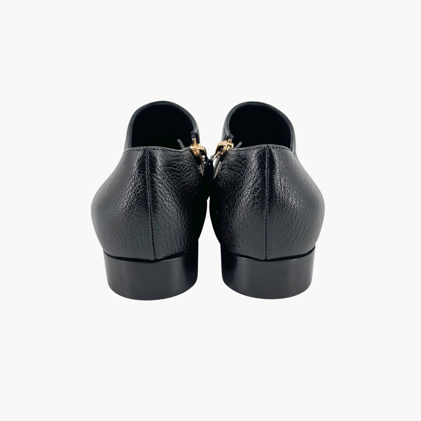 Chanel Black Leather CC Cap Toe Western Ankle Booties – Size 38.5