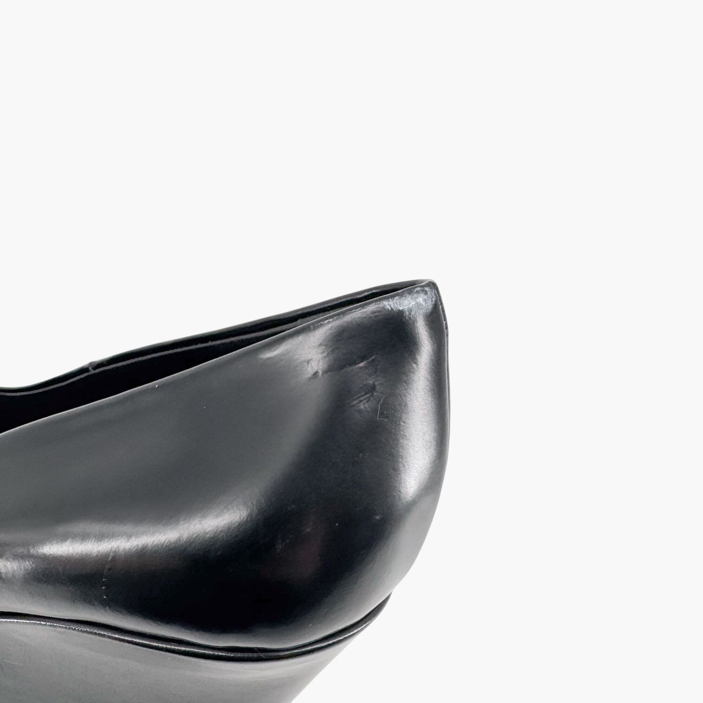 Versace Black Leather Tempest Platform Pumps Size 37
