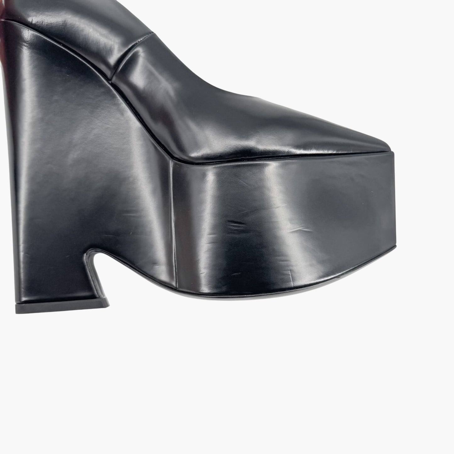 Versace Black Leather Tempest Platform Pumps Size 37