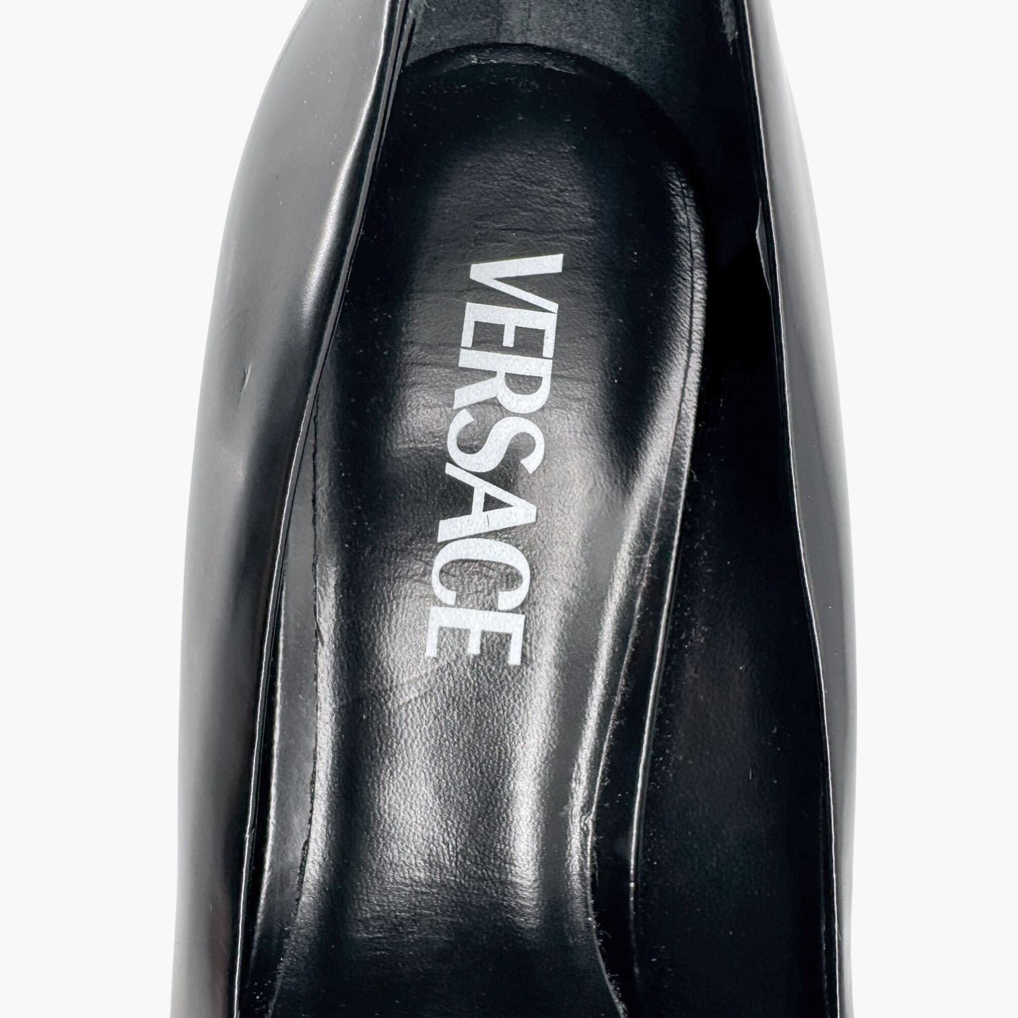 Versace Black Leather Tempest Platform Pumps Size 37