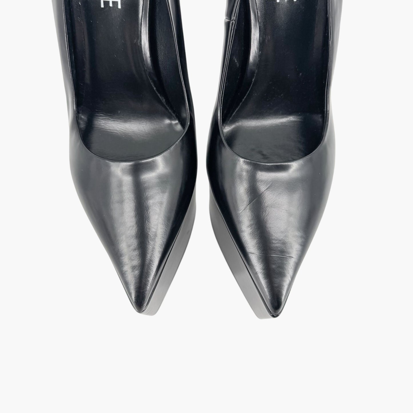 Versace Black Leather Tempest Platform Pumps Size 37