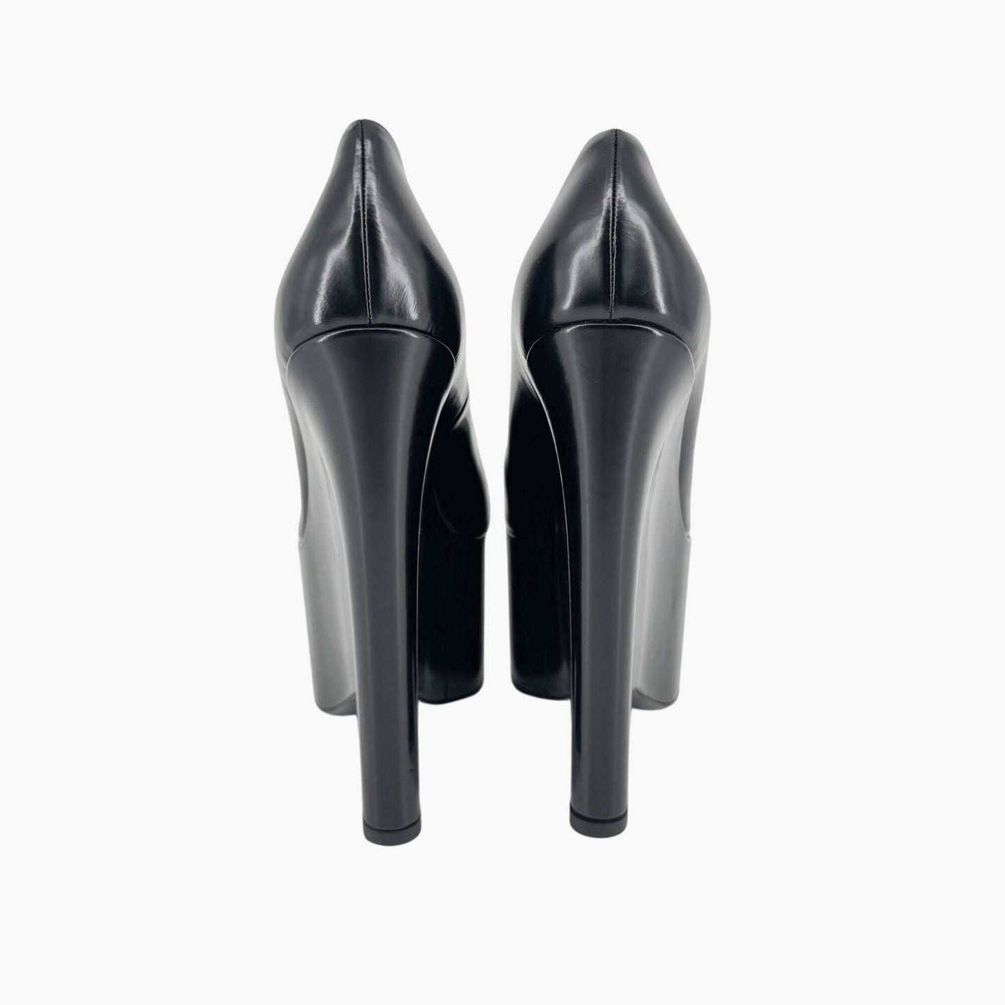 Versace Black Leather Tempest Platform Pumps Size 37