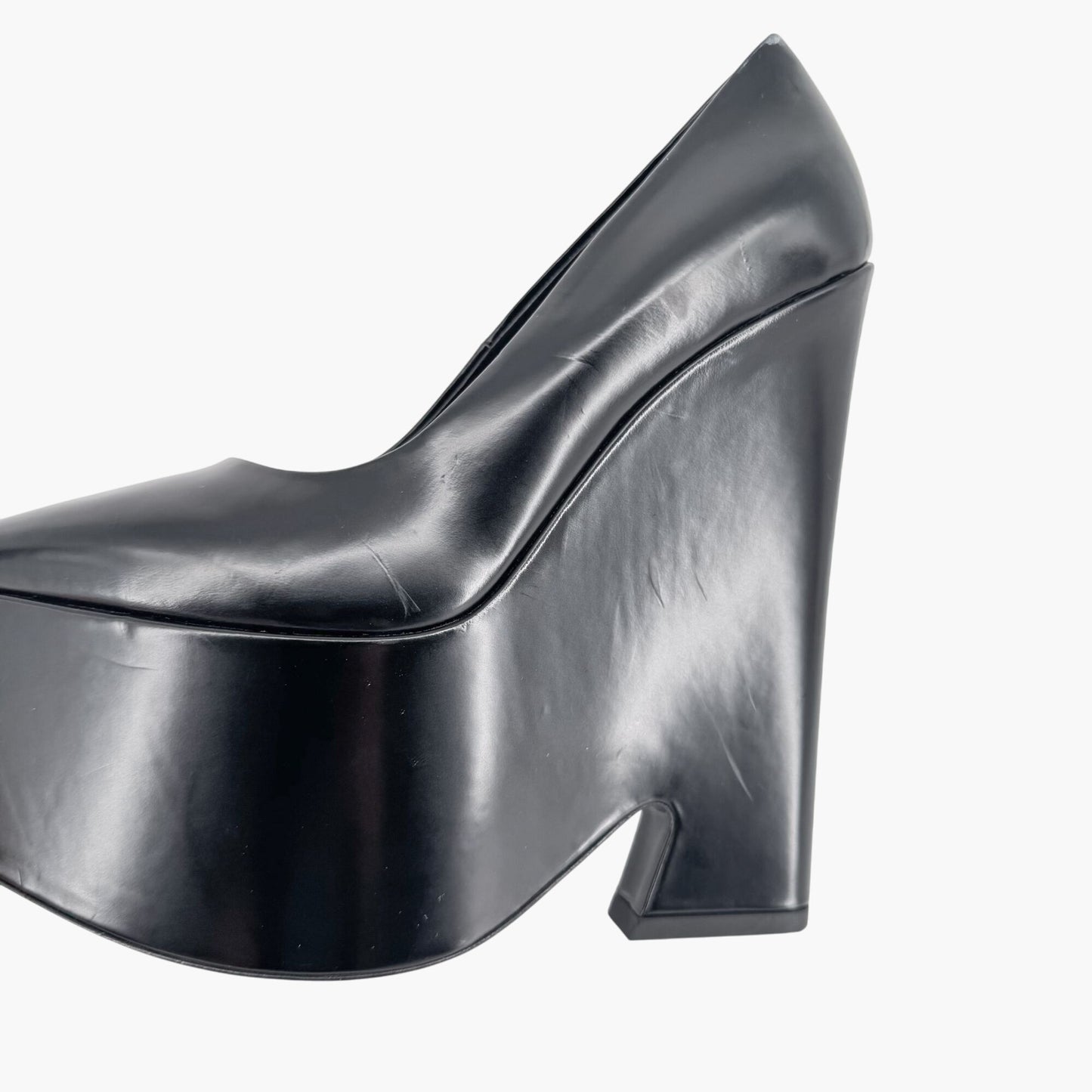 Versace Black Leather Tempest Platform Pumps Size 37