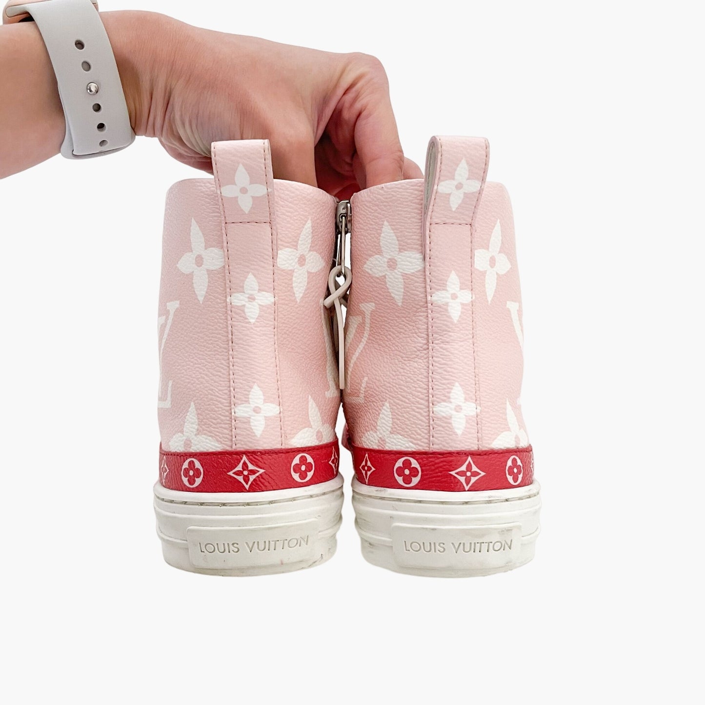 Louis Vuitton Giant Stellar Sneaker Boot in Rose Rouge Size 37.5