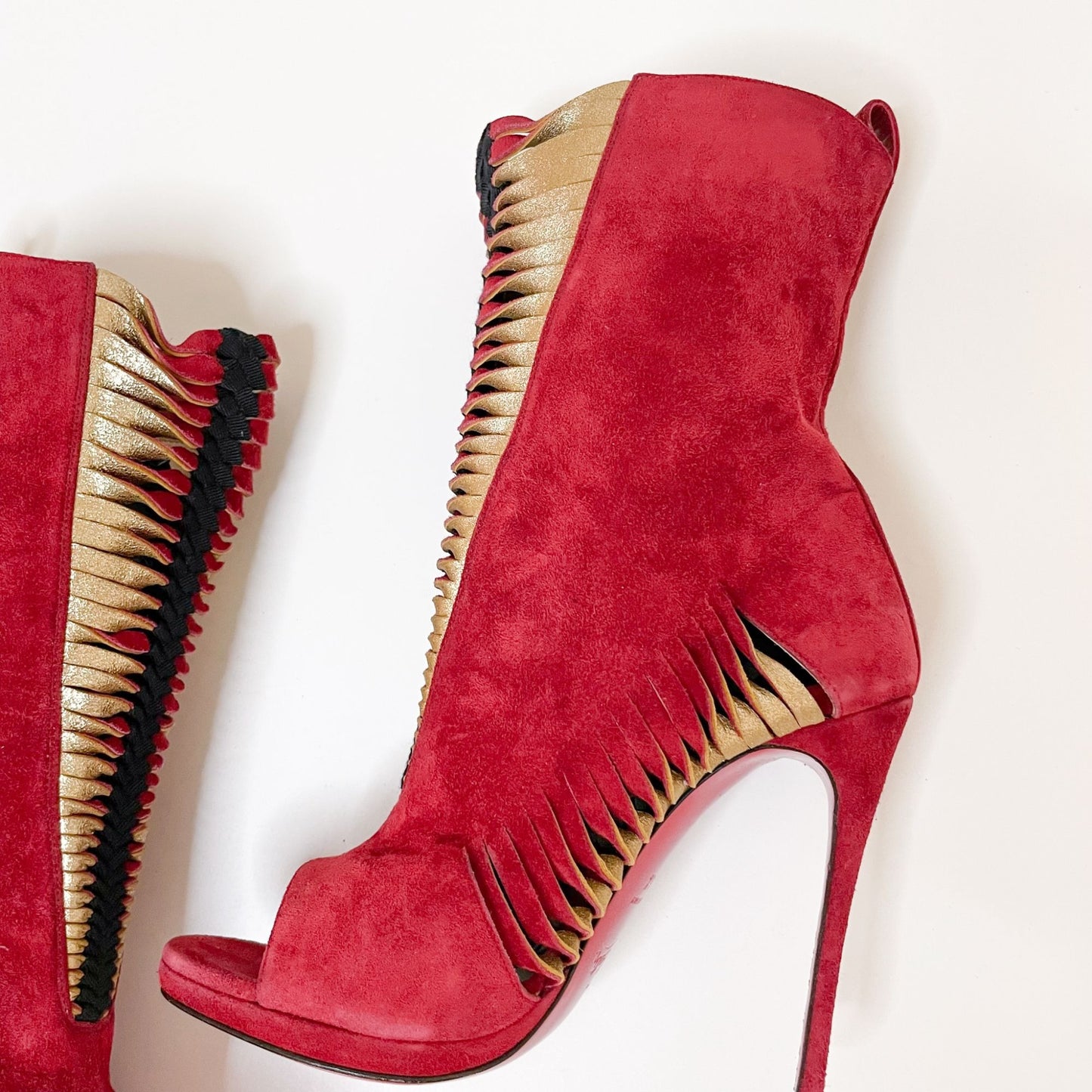 Christian Louboutin Miss Circus 120 in Carmin/Mekong Suede Size 35.5