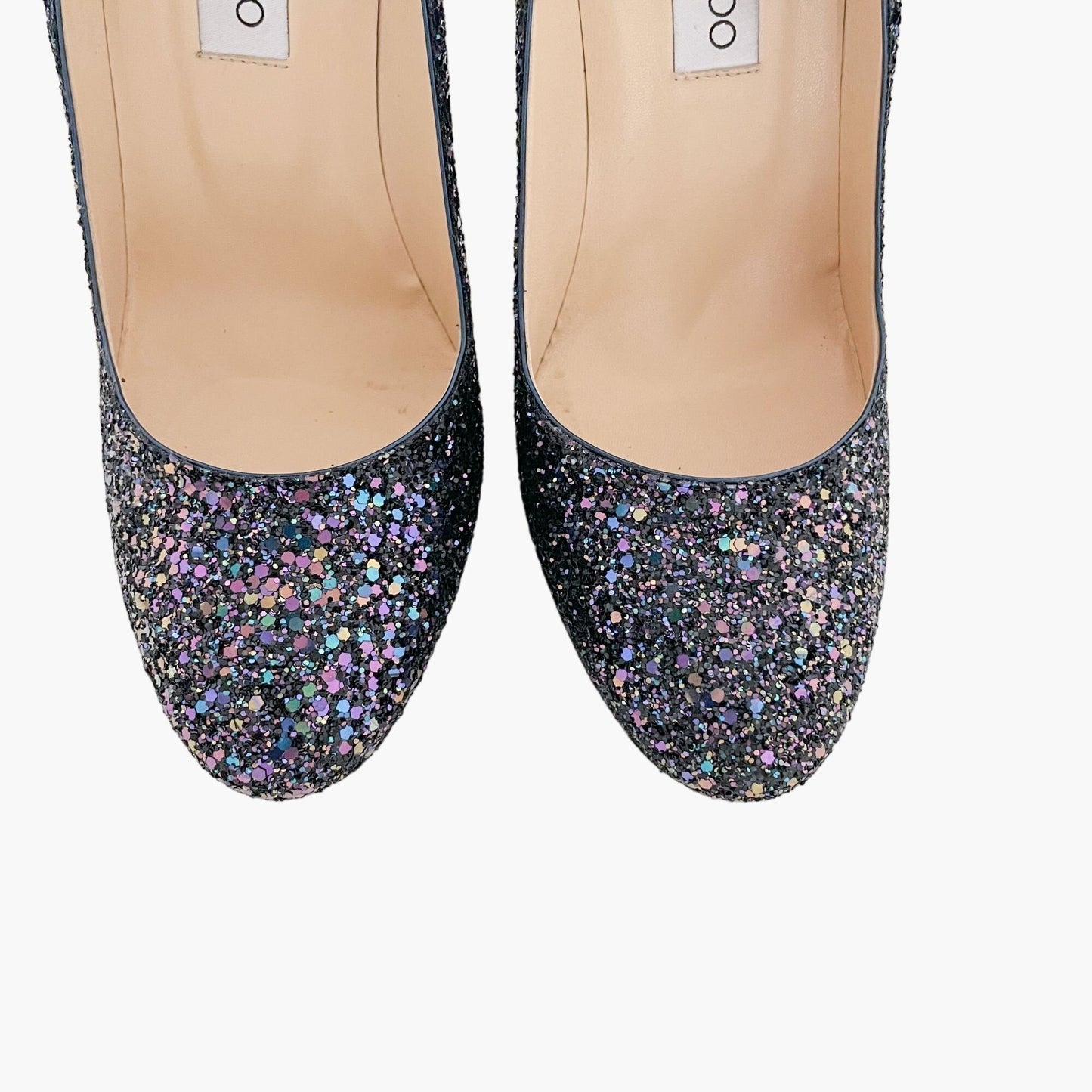 Jimmy Choo Cosmic Pumps in Petrol (Purple) Multi Glitter Size 41