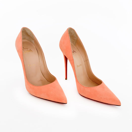 Christian Louboutin So Kate 120 Pumps in Orange Suede Size 38