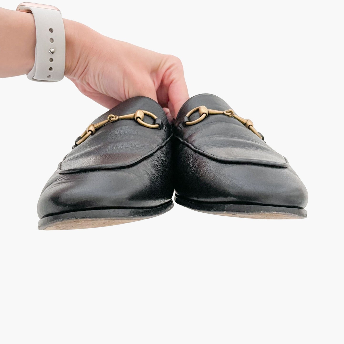 Gucci Brixton Horsebit Loafer in Black Leather Size 38.5