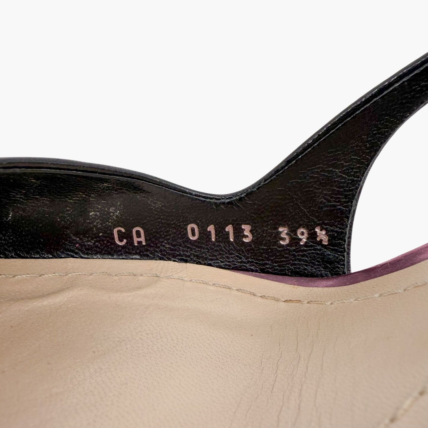 Christian Dior Two Tone Slingback Pumps Pink Black Size 39.5