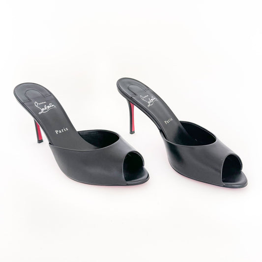 Christian Louboutin Me Dolly 100 Mules in Black Leather Size 42