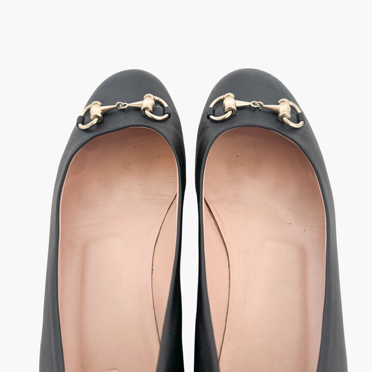 Gucci Horsebit Ballet Flat in Black Leather Size 40.5