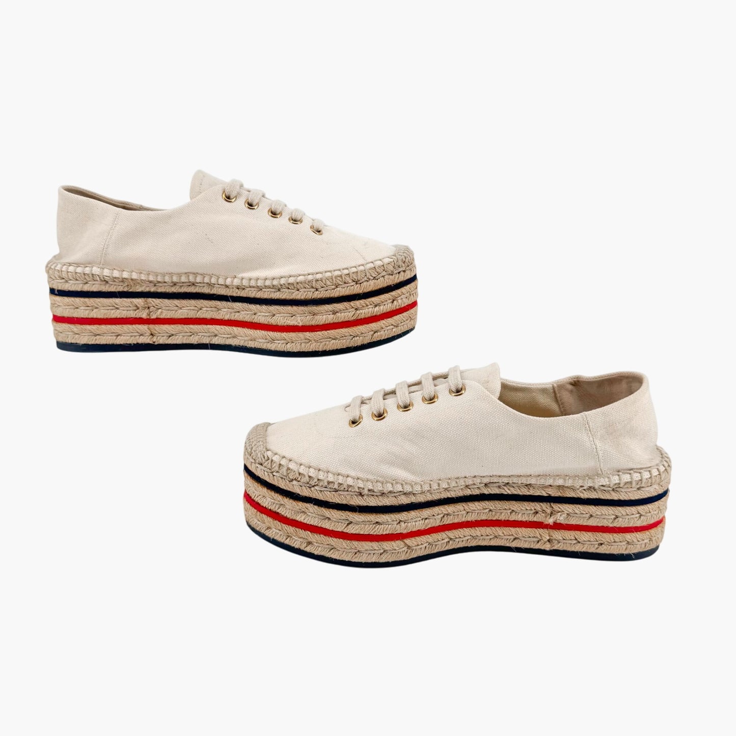 Gucci Lilibeth Platform Espadrille Sneakers in Beige Canvas – Size 37