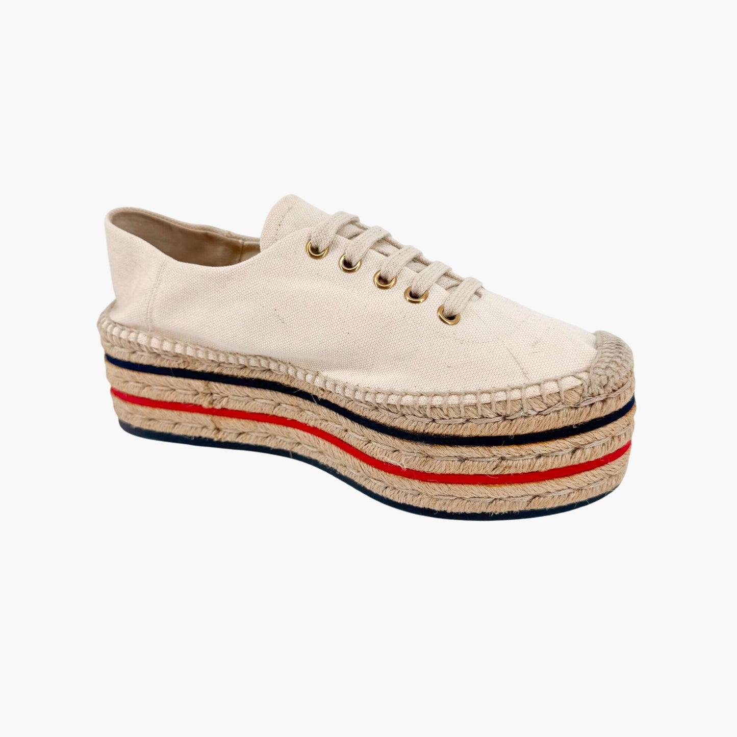 Gucci Lilibeth Platform Espadrille Sneakers in Beige Canvas – Size 37