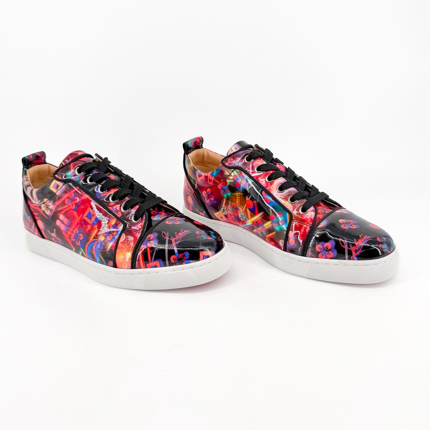 Christian Louboutin Louis Junior Orlato Sneakers in Disco Laser Patent Leather Size 40
