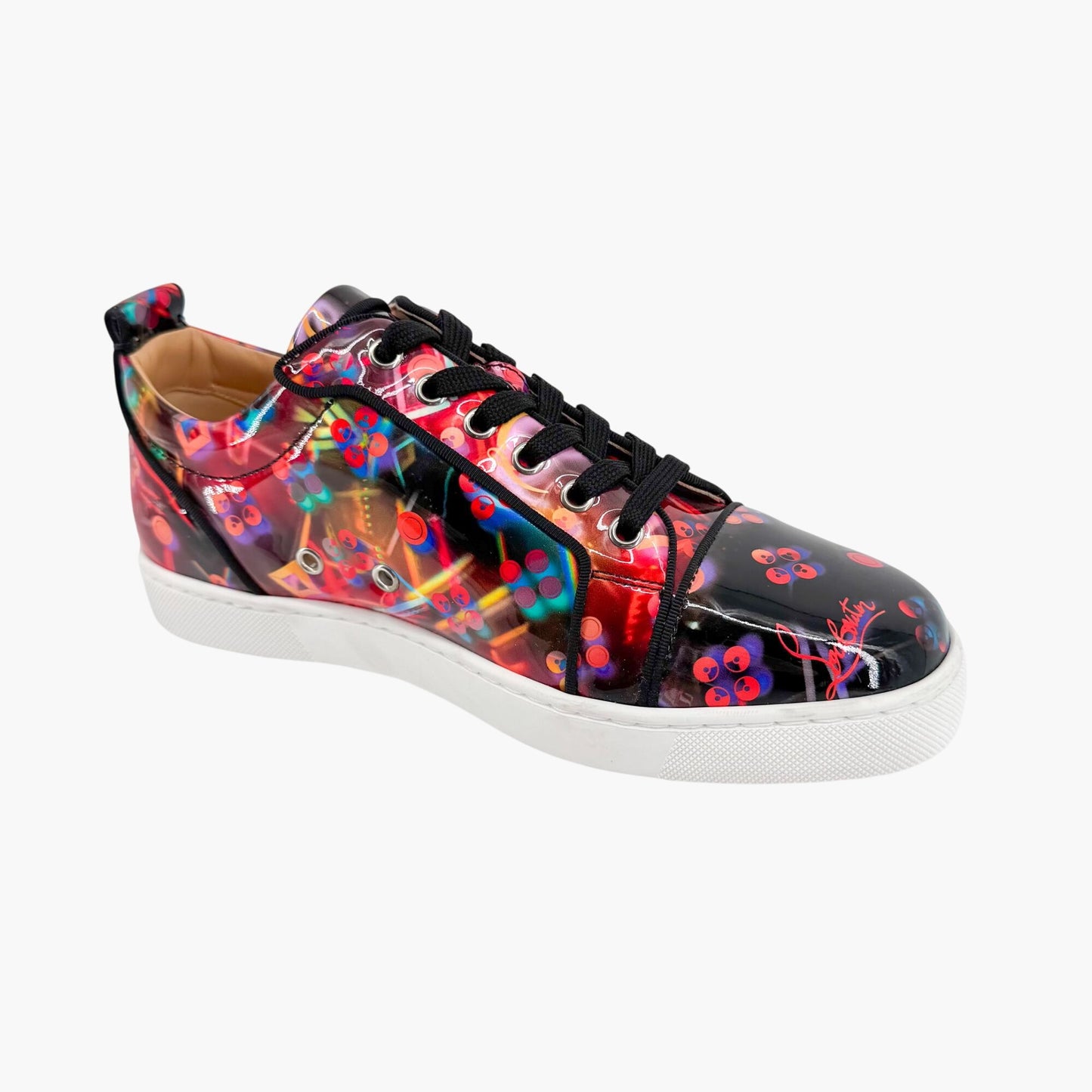 Christian Louboutin Louis Junior Orlato Sneakers in Disco Laser Patent Leather Size 40