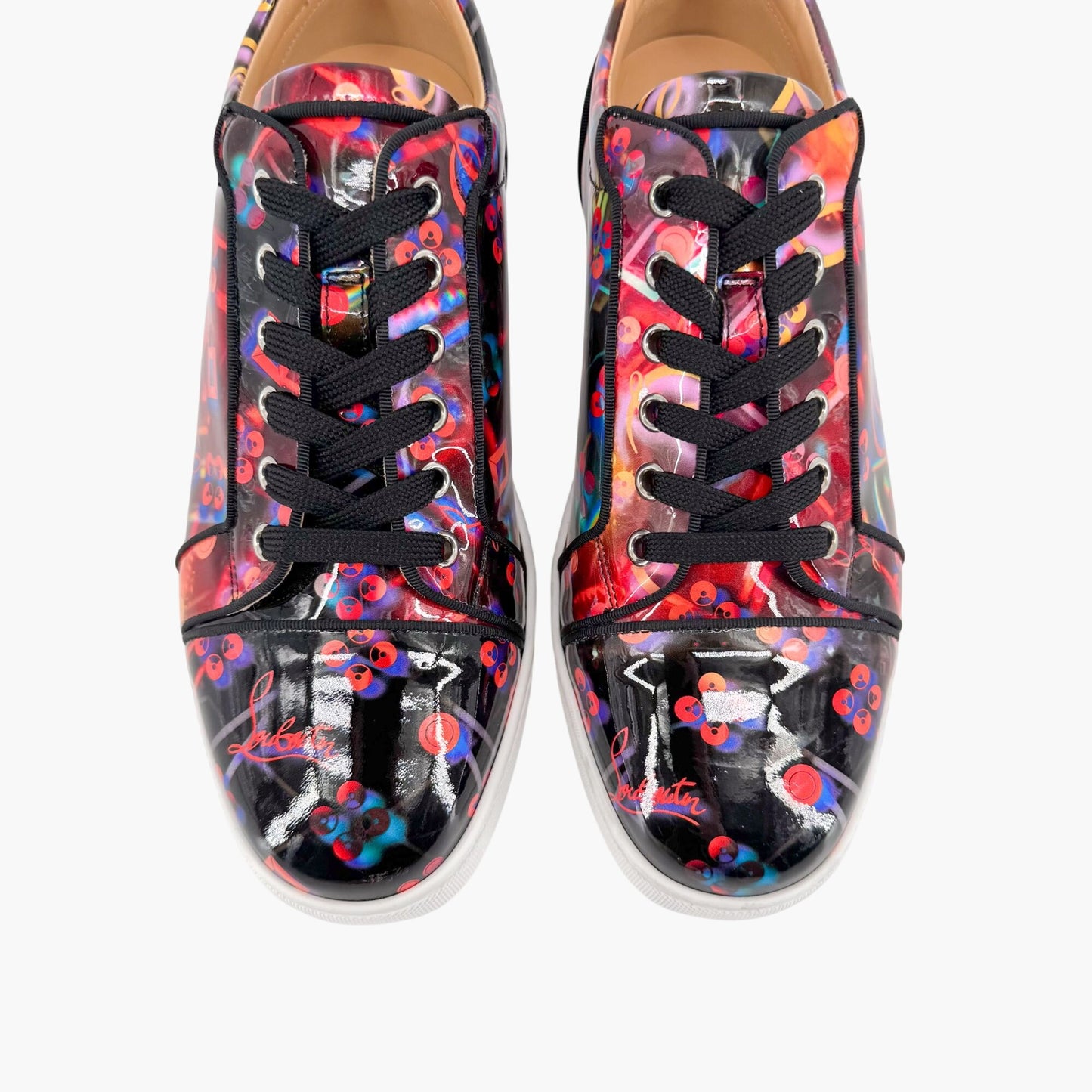 Christian Louboutin Louis Junior Orlato Sneakers in Disco Laser Patent Leather Size 40