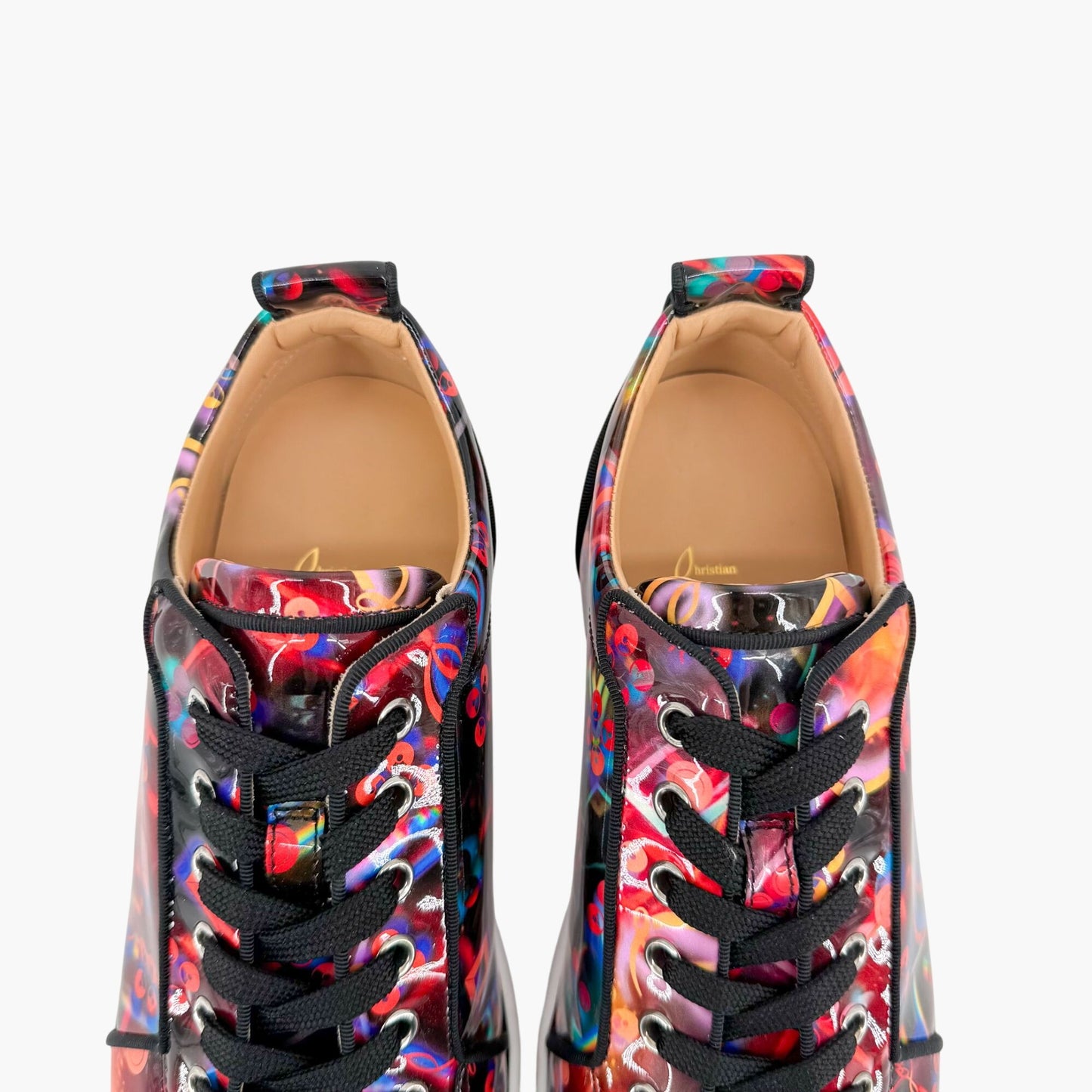 Christian Louboutin Louis Junior Orlato Sneakers in Disco Laser Patent Leather Size 40