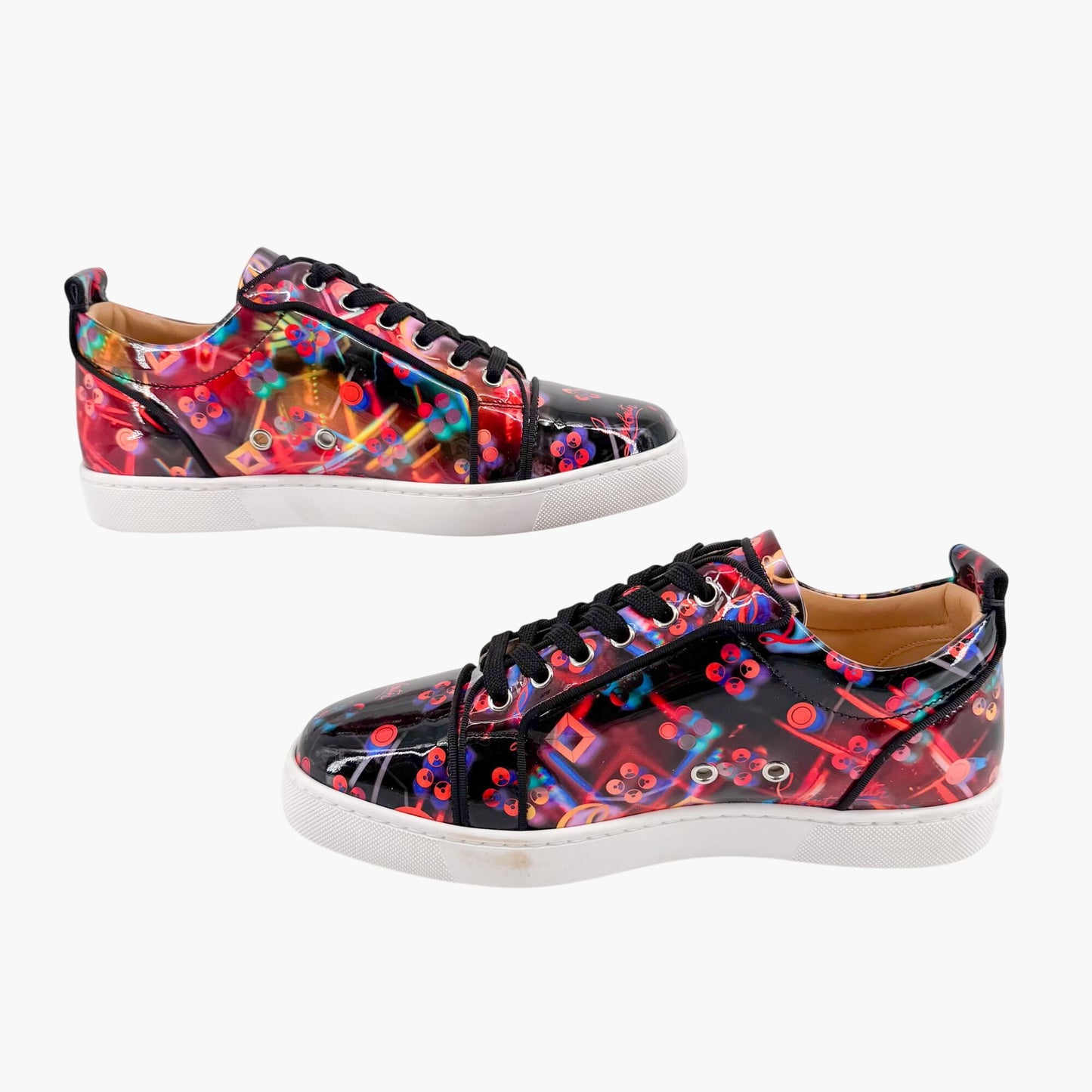 Christian Louboutin Louis Junior Orlato Sneakers in Disco Laser Patent Leather Size 40