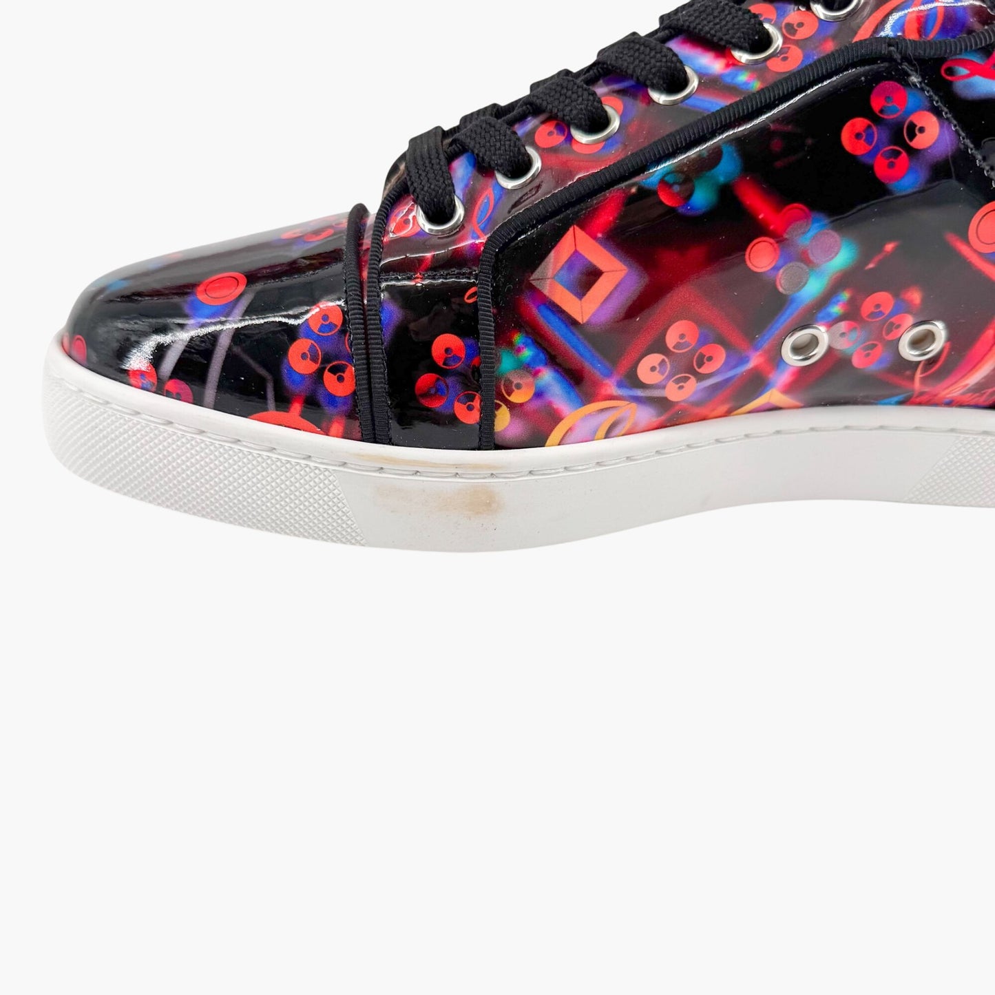 Christian Louboutin Louis Junior Orlato Sneakers in Disco Laser Patent Leather Size 40