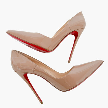 Christian Louboutin So Kate 120 Pumps in Nude Patent Leather Size 40