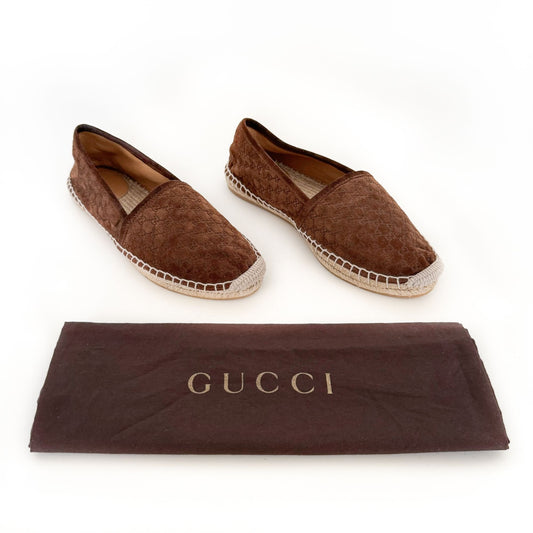 Gucci Espadrilles in Brown Microguccissima Suede Size 37.5