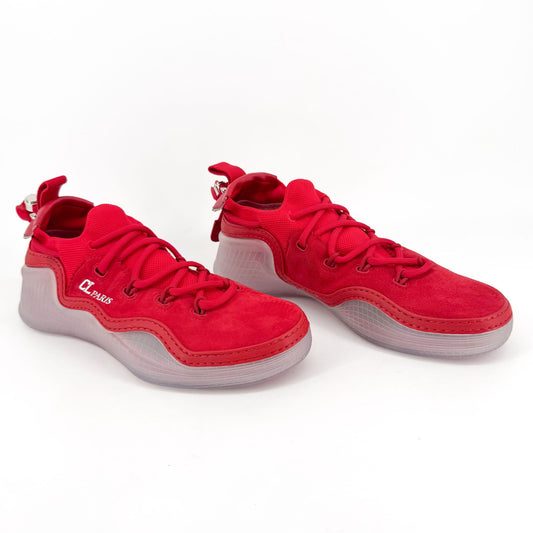 Christian Louboutin Arpoador Sneakers in Red Suede with Spikes & Red Soles – Size 41