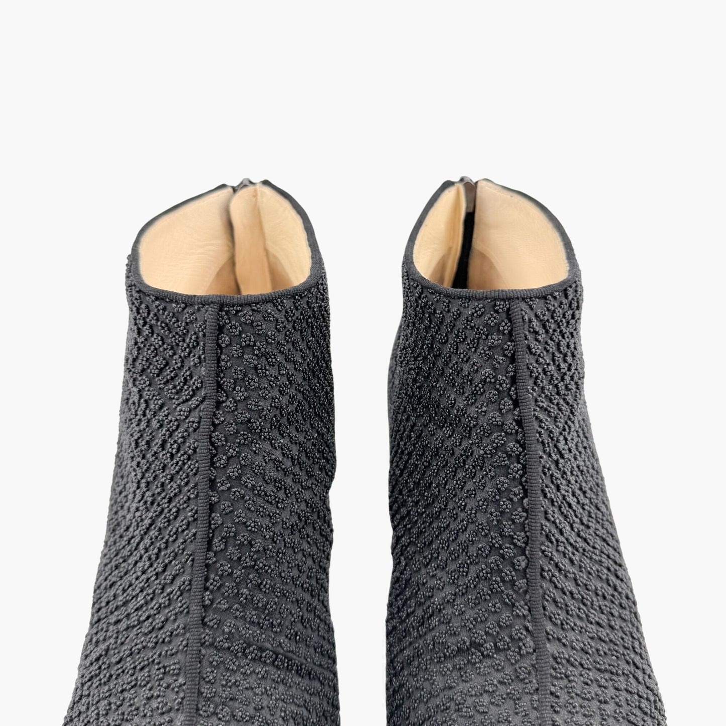 Chanel CC Cap Toe Beaded Ankle Booties in Black Size 38.5