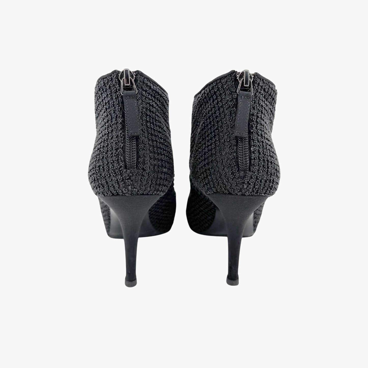 Chanel CC Cap Toe Beaded Ankle Booties in Black Size 38.5