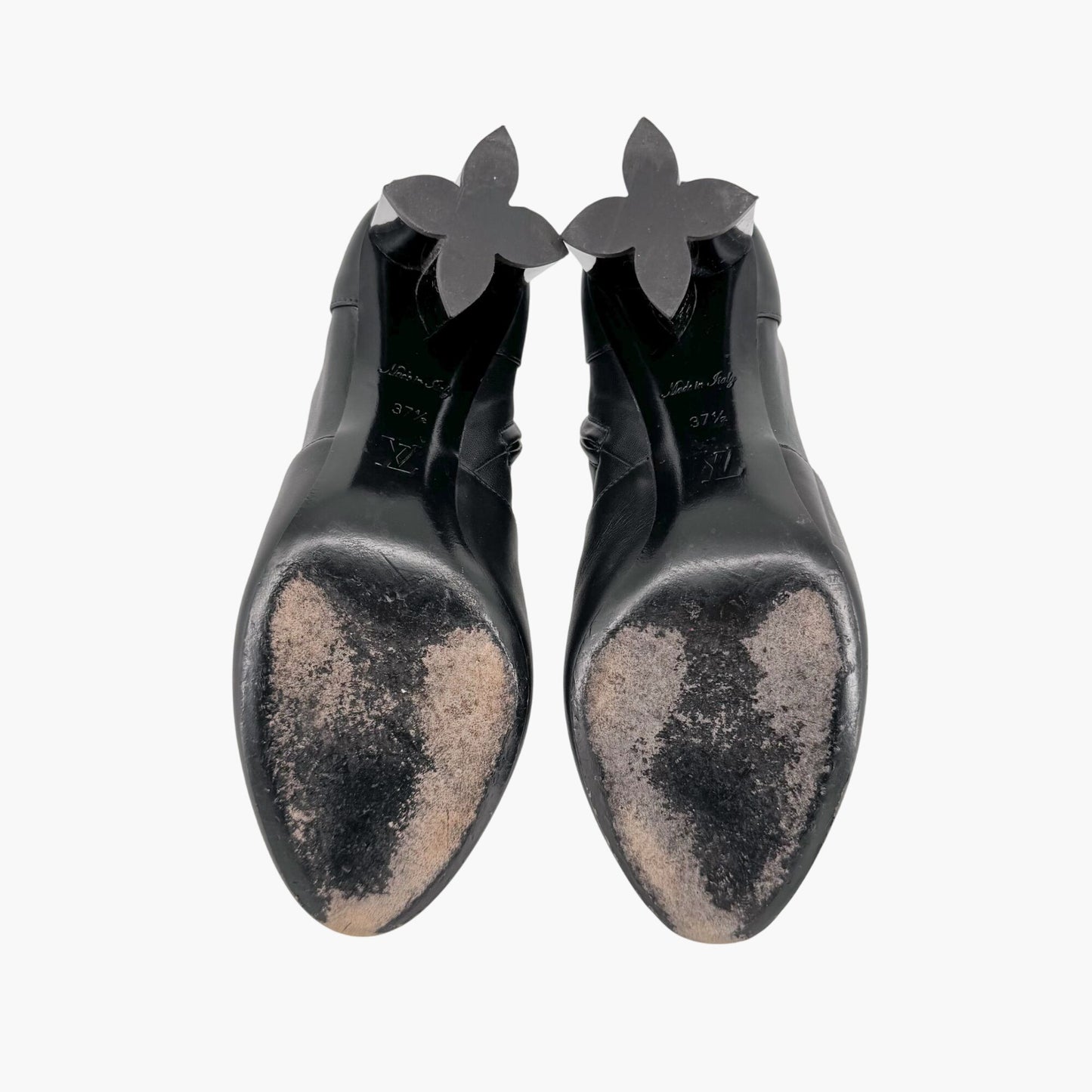 Louis Vuitton Silhouette Uniformes Black Leather Ankle Boots – Size 37.5