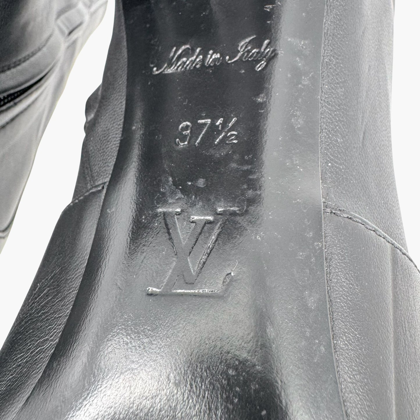 Louis Vuitton Silhouette Uniformes Black Leather Ankle Boots – Size 37.5