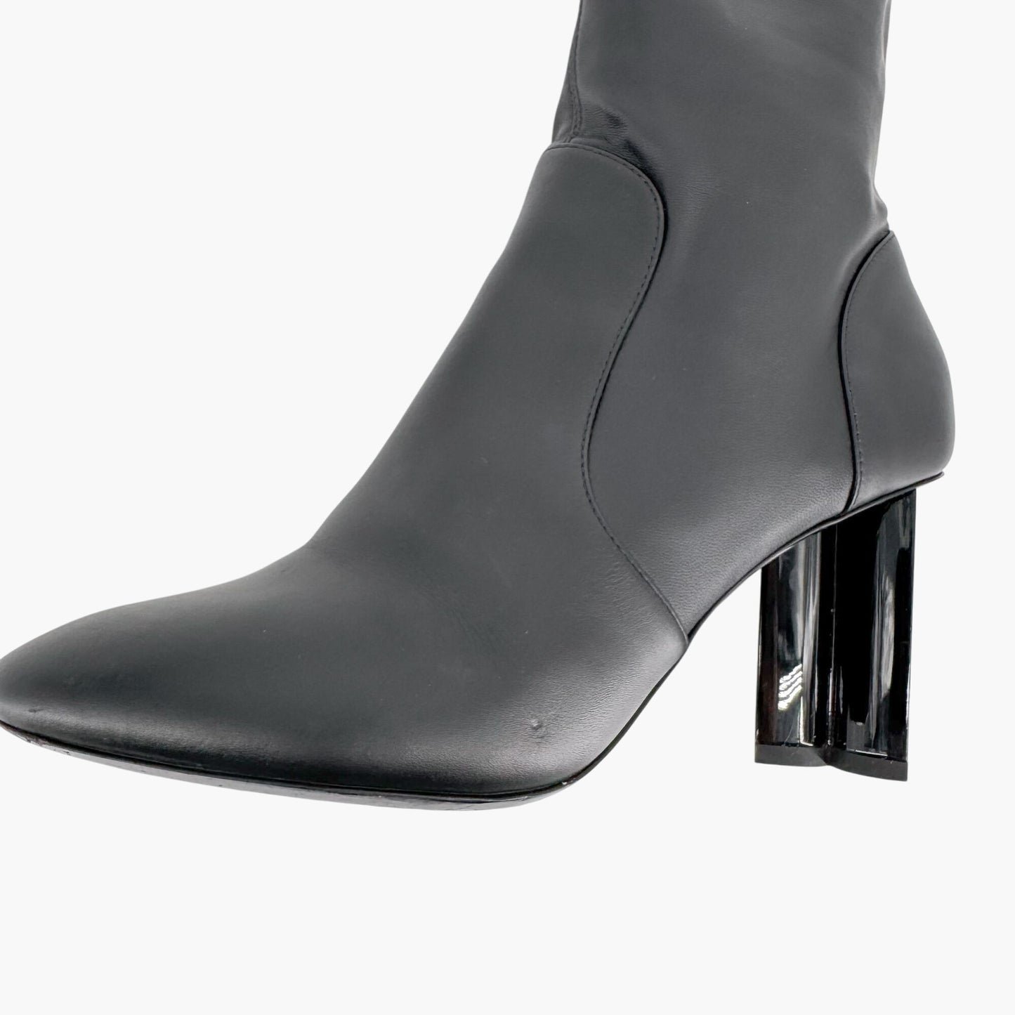 Louis Vuitton Silhouette Uniformes Black Leather Ankle Boots – Size 37.5