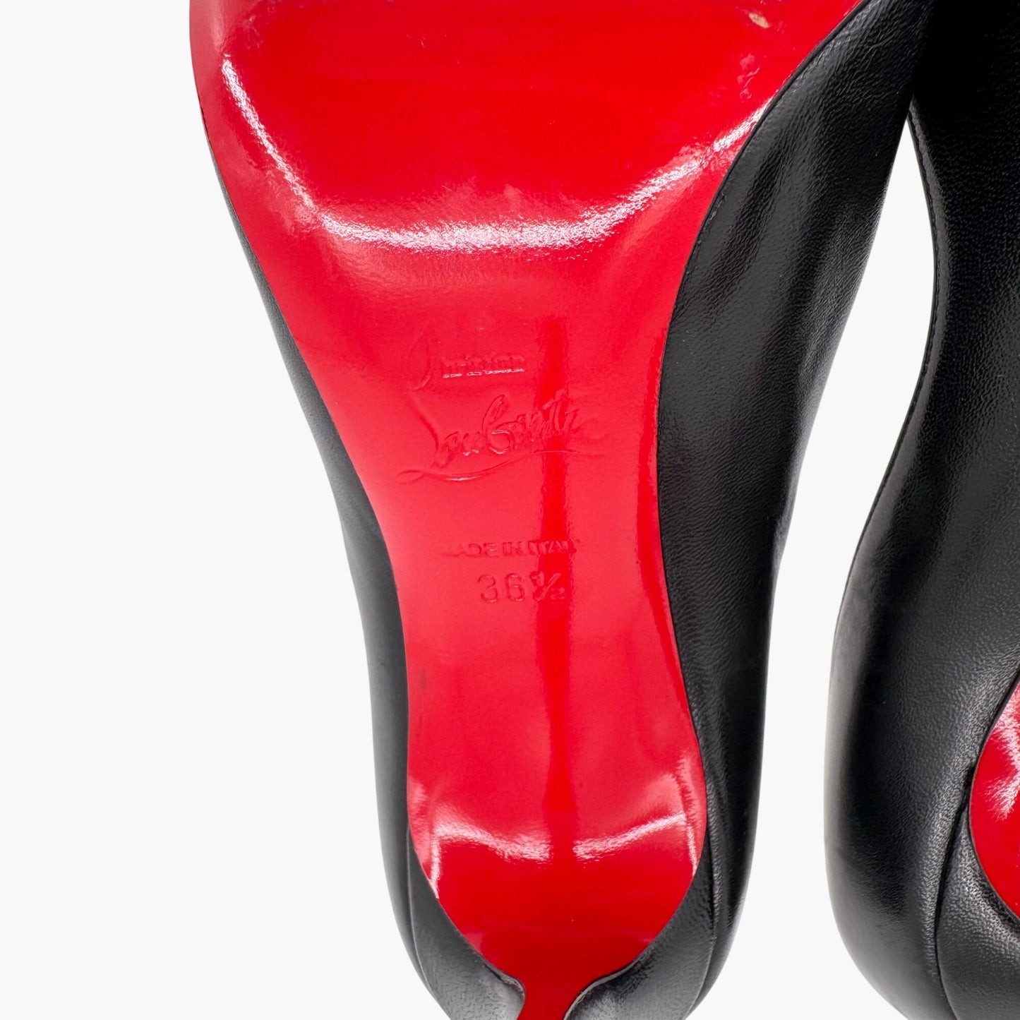 Christian Louboutin Pigalle Follies 100 in Black Shiny Nappa Leather Size 36.5