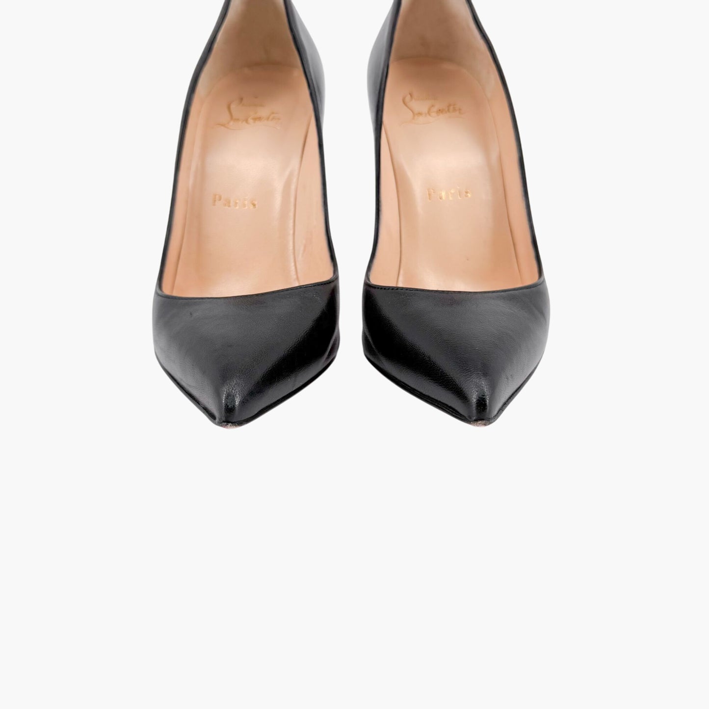 Christian Louboutin Pigalle Follies 100 in Black Shiny Nappa Leather Size 36.5