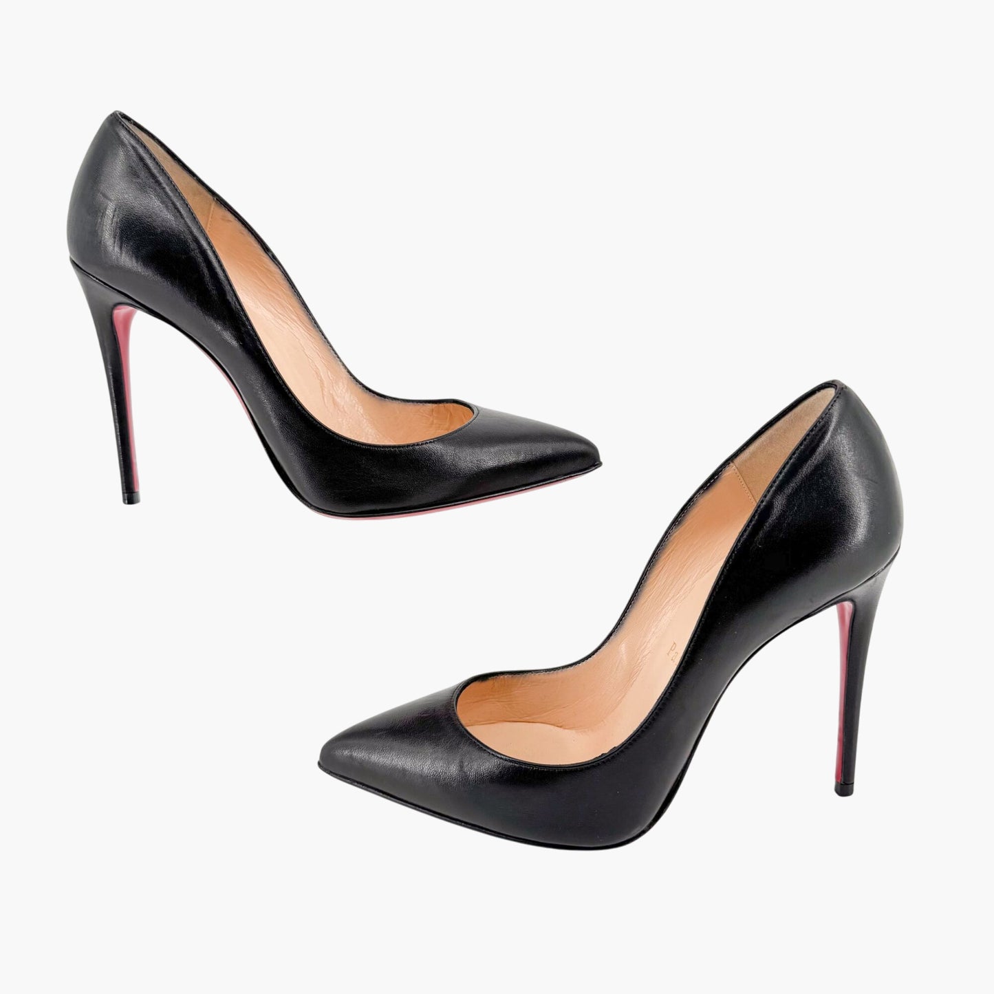 Christian Louboutin Pigalle Follies 100 in Black Shiny Nappa Leather Size 36.5